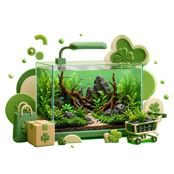 Ilustrasi inspirasi aquascape Semanggi Aquatic